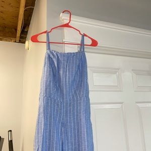 Blue/white striped jump suit from Old Navy